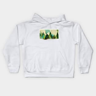 Lost in the Wilderness - Abstract Minimalism Papercraft Landscape Kids Hoodie